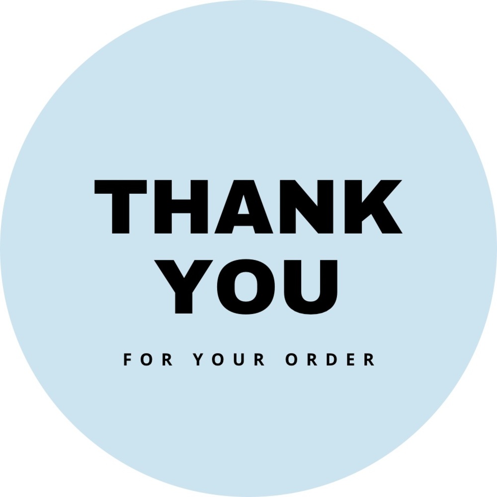 50 Blue Thank You Sticker Labels Per Order - Picture 1 of 9